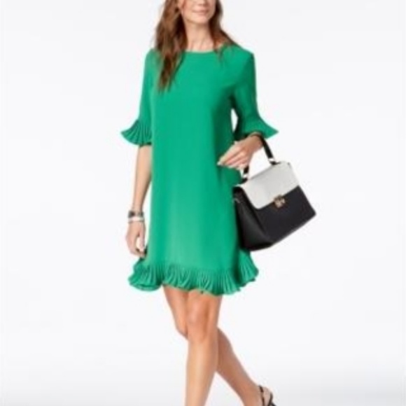 alfani pleated flounce dress